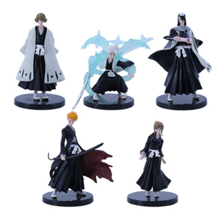 โมเดลฟิกเกอร์ PVC อนิเมะ Bleach Kurosaki Ichigo Kuchiki Rukia Hitsugaya Toushirou Urahara Kisuke Kuchiki Byakuya ขนาด 12 ซม. 5 ชิ้น ต่อชุด