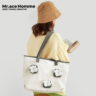 Mr. ace Homme Farm Series Tote Bag กระเป๋าสะพายไหล่ ลําลอง ความจุขนาดใหญ่ แบบพกพา สําหรับสตรี นักเรียน