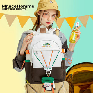 Mr. ace Homme Backpack กระเป๋าเป้สะพายหลัง กระเป๋านักเรียน ความจุสูง เรียบง่าย สําหรับผู้ชาย และผู้หญิง Outdoor Bag