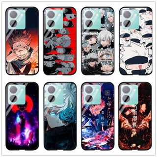 เคสโทรศัพท์มือถือกระจกนิรภัย แบบแข็ง กันกระแทก ลายการ์ตูนอนิเมะ Jujutsu Kaisen Yuji Itadori Gojo Satoru สําหรับ Vivo Y76 Y22 Y22s 4g