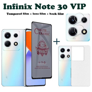 3in1 infinix Note 30 VIP ป้องกันการแอบมอง ความเป็นส่วนตัว กระจกนิรภัย infinix Note 30 ฟิล์มเซรามิค และฟิล์มด้านหลัง infinix Note 30 5G ฟิล์มกันรอยหน้าจอ + ฟิล์มเลนส์ + ฟิล์มด้านหลัง