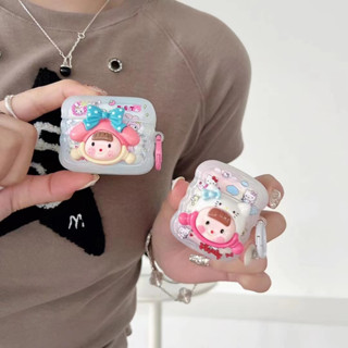 เคสหูฟัง tpu แบบนิ่ม ลายเด็กผู้หญิงน่ารัก 3D สําหรับ airpods 1 2 pro2 3