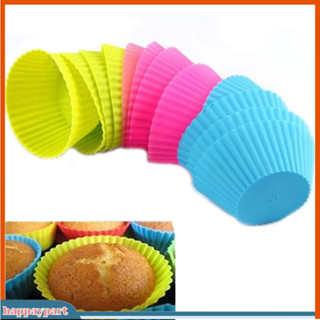 (happaypart) 12 Pcs Soft Round Cake Muffin Chocolate Cupcake Liner Bakeware Baking Cup Mold