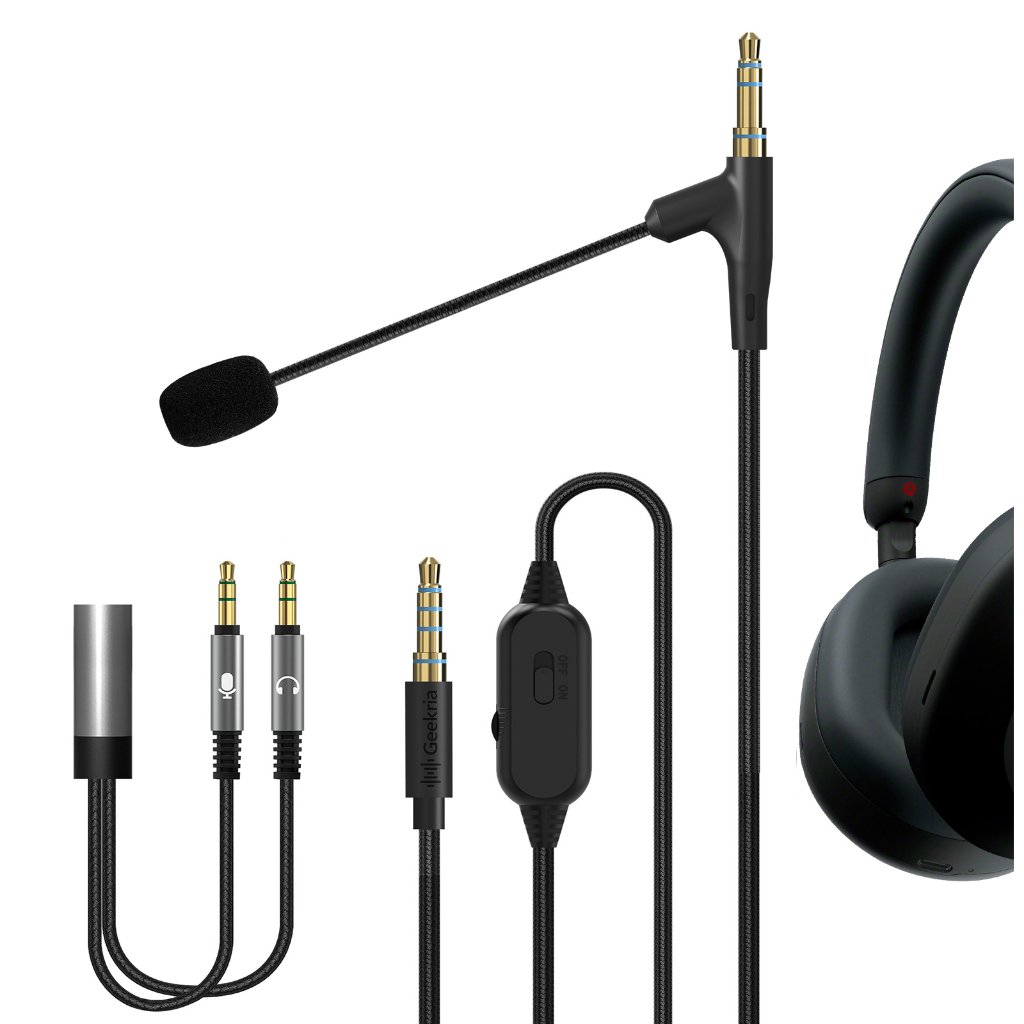 Geekria สายสัญญาณเสียงพร้อมไมโครโฟนบูมสําหรับ Sony WH-1000XM6 WH-ULT900N WH-1000XM5 WH-1000XM4 หูฟัง