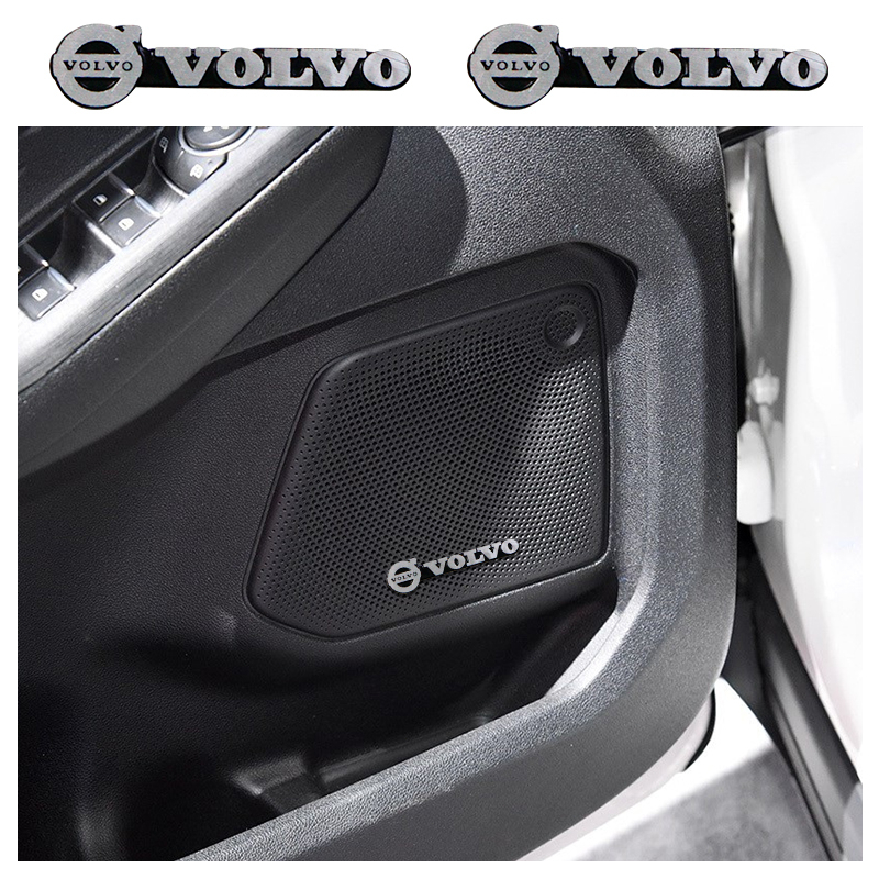 สติกเกอร์เครื่องขยายเสียงรถยนต์ อลูมิเนียม อุปกรณ์เสริม สําหรับ Volvo XC60 XC80 XC90 V40 V60 S60L S80 4 ชิ้น 10 ชิ้น