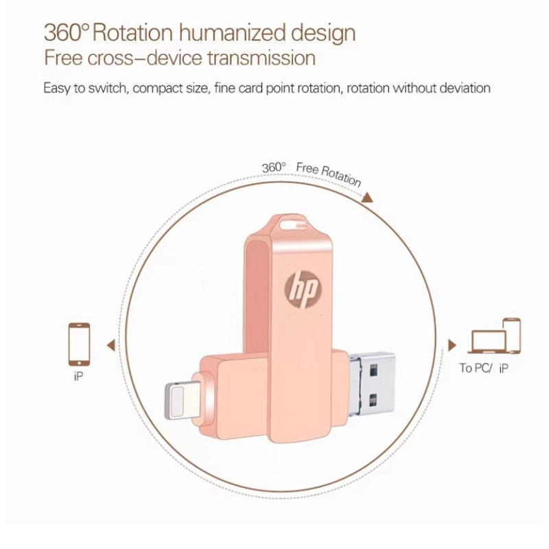 Hp แฟลชไดรฟ์ USB 256GB 512GB 1TB HD 32GB 64GB 128GB สําหรับ iPhone Android