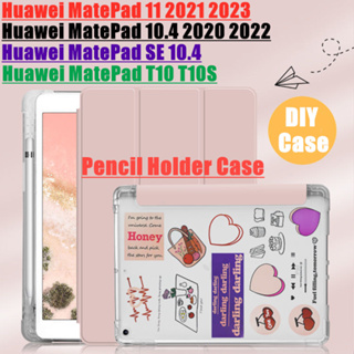 เคสมือถือ แบบใส ฝาพับ เนื้อแมตต์ สําหรับ Huawei matepad 11 matepad T10 T10S SE 10.4 นิ้ว 2022 Pro 10.8 นิ้ว Matepad10.4 นิ้ว