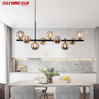 Sunmeiyi โคมไฟ LED สีทอง สไตล์นอร์ดิก โมเดิร์น สําหรับแขวนตกแต่งห้องครัว ห้องนั่งเล่น