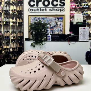 รองเท้า crocs แท้ echo clog กันลื่น ระบายอากาศได้ดี สีชมพู เหมาะกับเดินชายหาดกลางแจ้ง#207937