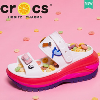 crocs แท้ Crocs Mega Crush sandal รองเท้าแตะรัดส้นผู้หญิง สีแดง สําหรับผู้หญิง|207989