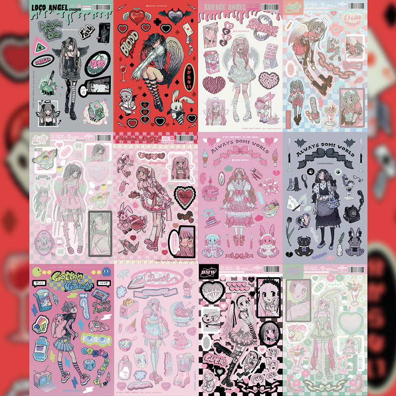 สติกเกอร์ ลายการ์ตูน DOMI สไตล์เกาหลี สําหรับตกแต่งโทรศัพท์มือถือ DIY