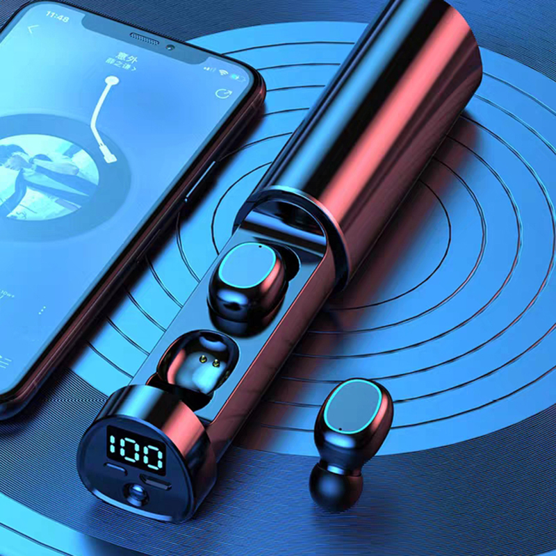หูฟังอินเอียร์บลูทูธไร้สาย TWS HIFI ขนาดเล็ก แบบพกพา พร้อมไฟฉาย LED สําหรับ iPhone 6 7 8 X 11 12 13 14 Pro Max SE