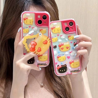 เคสโทรศัพท์มือถือ ลายการ์ตูนคิตตี้ พร้อมขาตั้ง สําหรับ iPhone 11 12 12pro 12promax 13 13pro 13promax 14 14pro 14promax