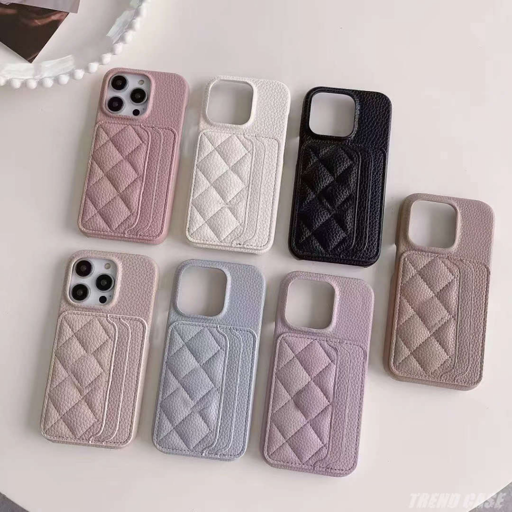 หรูหราลิ้นจี่หนังกระเป๋าสตางค์ช่องใส่การ์ดเคสโทรศัพท์สําหรับ iPhone 16 15 14 13 12 11 Pro Max 14Pro 16ProMax กันกระแทก Anti-drop Cover