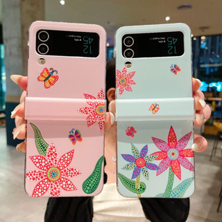 เคสโทรศัพท์มือถือแบบแข็ง บางมาก ลายผลไม้ พร้อมสายคล้องมือ สําหรับ Samsung Galaxy Z FLIP 3 4 FLIP3 FLIP4 3in1