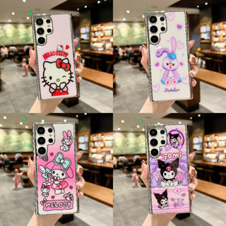 น่ารัก การ์ตูน ดิสนีย์ คุโลมิ น้ำค้าง เมโลดี้  Hello Kitty เคส Samsung Galaxy S23 Ultra S22 Ultra S21 Ultra A54 A34 A24 A14 A53 5G Case ใหม่ คุณภาพสูง ชุบ ป้องกันการตก กันลื่น PC ซัมซุง เคส