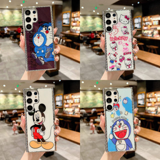 น่ารัก การ์ตูน ดิสนีย์ โดราเอมอน มิกกี้ Hello Kitty เคส Samsung Galaxy S23 Ultra S22 Ultra S21 Ultra A54 A34 A24 A14 A53 5G Case ใหม่ คุณภาพสูง ชุบ ป้องกันการตก กันลื่น PC ซัมซุง เคส