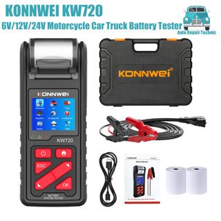 Konnwei KW720 เครื่องวิเคราะห์ทดสอบแบตเตอรี่ 6V 12V 24V สําหรับรถจักรยานยนต์ รถยนต์ รถบรรทุก