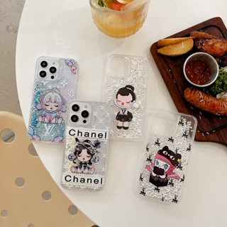 เคสโทรศัพท์มือถือ มีทรายไหล ลายการ์ตูนตุ๊กตา สําหรับ iphone 11 12 13 14 pro plus promax