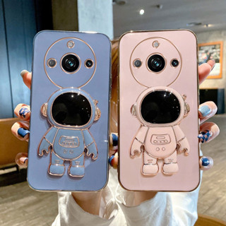 เคส Realme 11 5G / Realme 11 Pro / Realme 11 Pro + Plus พร้อมที่ใส่พับได้ นักบินอวกาศ ซิลิโคนชุบนุ่ม เคสโทรศัพท์