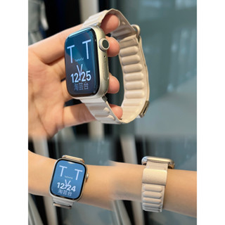 สายนาฬิกาข้อมือหนัง แม่เหล็ก สําหรับ Watch Strap Series 8 Series7 6 5 4 3 2 1,se,se2, Ultra Strap 49 มม. 41 มม. 45 มม. 38 มม. 40 มม. 42 มม. 44 มม.