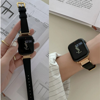 สายนาฬิกาข้อมือ สายหนัง หัวเข็มขัดโลหะ สําหรับ iWatch Series 8 7 6 5 4 3 2 SE S8 Ultra 49 38 40 41 42 44 45 มม.