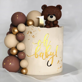 Oh Baby ท็อปเปอร์เค้กอะคริลิค ไม่มีที่จับ ด้านหน้า หรือด้านข้าง สําหรับตกแต่งเค้กวันเกิดเด็ก