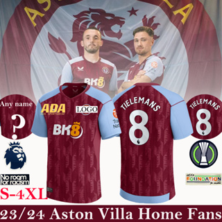 เสื้อกีฬาแขนสั้น ลายทีมชาติฟุตบอล AST VILLA 23-24 ไซซ์ S-4XL ชุดเหย้า สําหรับผู้ชาย