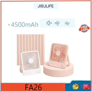 Jisulife FA26 พัดลมตั้งโต๊ะ ขนาดเล็ก ชาร์จ usb แบบพกพา เสียงเงียบ สําหรับหอพักนักเรียน