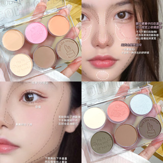 Xixi พาเลตต์คอนซีลเลอร์ ไฮไลท์ เนื้อฝุ่น 6 สี ติดทนนาน คุณภาพสูง สําหรับผู้หญิง NO.D528