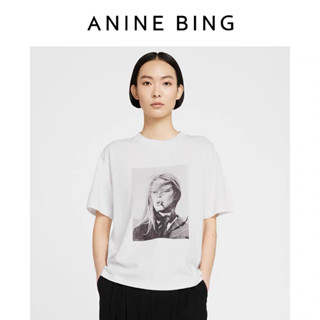 Anine BING IDA เสื้อยืดคอกลม แขนสั้น สไตล์วินเทจ แฟชั่นฤดูร้อน สําหรับผู้หญิง