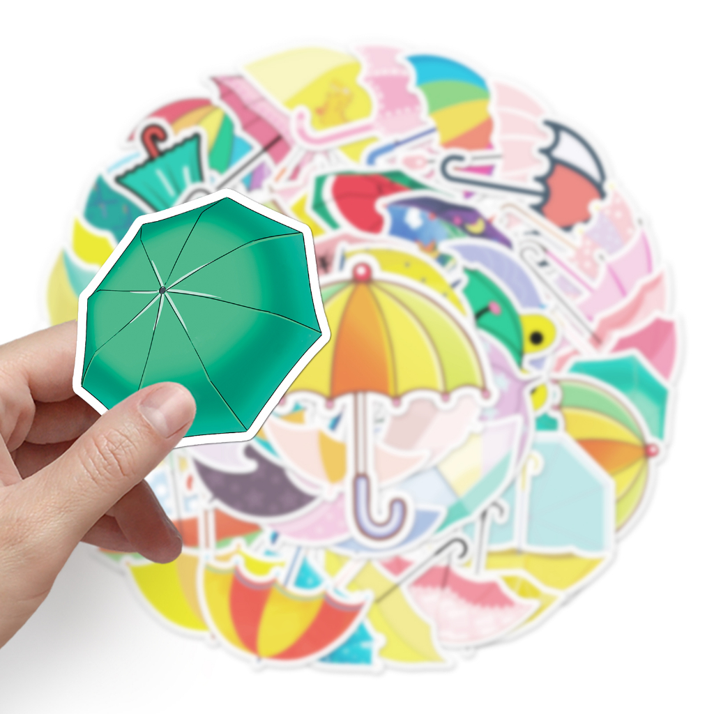50 ชิ้นตลกร่มสติกเกอร์กันน้ํา DIY สําหรับโทรศัพท์แล็ปท็อปรถสติกเกอร์ Creative Home Decal - รูปที่ 4