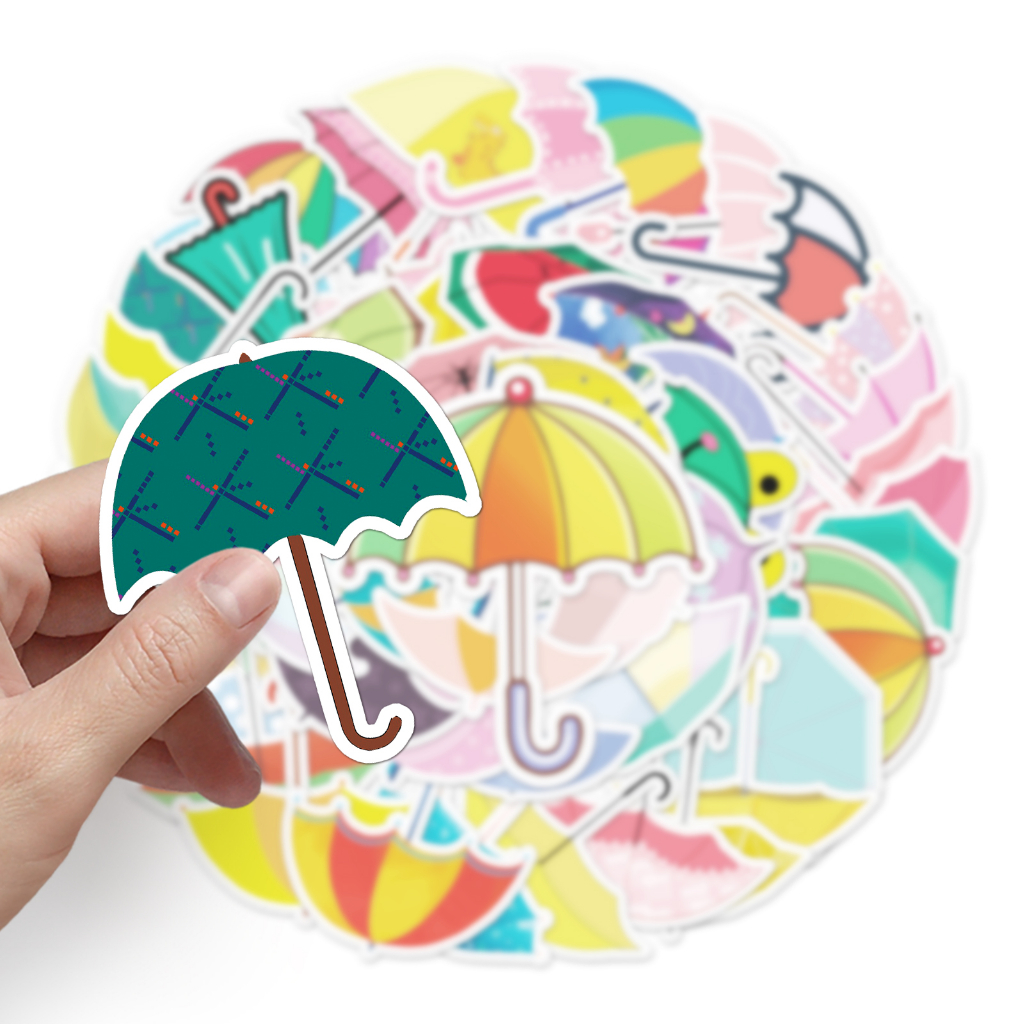 50 ชิ้นตลกร่มสติกเกอร์กันน้ํา DIY สําหรับโทรศัพท์แล็ปท็อปรถสติกเกอร์ Creative Home Decal - รูปที่ 5