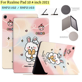 For Realme Pad 10.4 Inch RMP2102 RMP2103 Fashion Tablet Case Cute Cartoon Series Anime Pattern Flip Stand Casing PU Leather For Oppo Realme Pad 10.4 10 4 2021