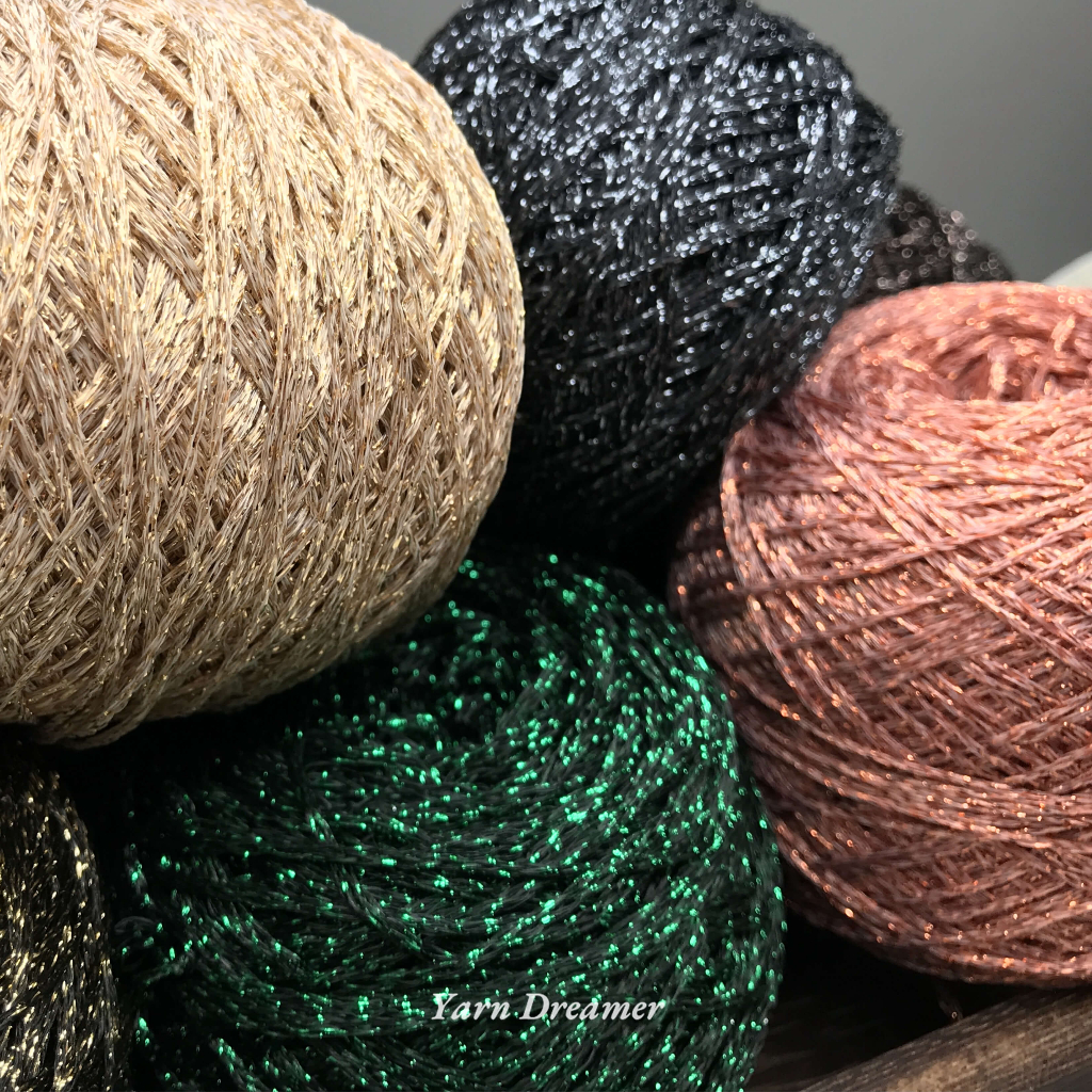 32 สี - เส้นด้ายแวววาว เส้นด้ายขนสัตว์สำหรับถักไหมพรม เส้นด้ายโครเชต์ DIY เส้นด้ายฝ้าย
