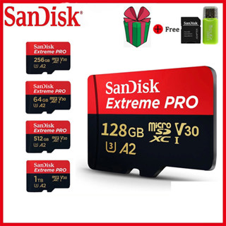 Sandiskextreme Pro การ์ด Micro SD 512GB 256GB 128GB 64GB U3 V30 การ์ด TF สูงสุด 100MB/s แฟลชการ์ด 32GB สําหรับกล้อง