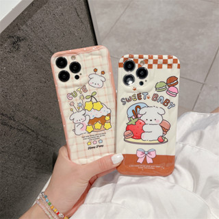 เคสโทรศัพท์มือถือ TPU ลายเค้กหมี สําหรับ iPhone 14 pro max 13 pro max