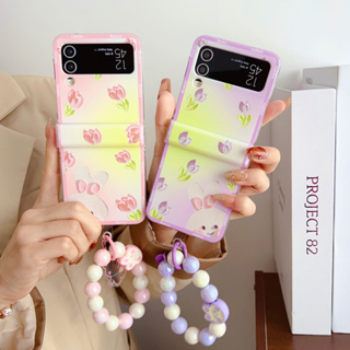 3in1 เคสโทรศัพท์มือถือแบบแข็ง บางมาก พร้อมสายคล้องมือ สําหรับ Samsung Galaxy Z FLIP 3 4 FLIP3 FLIP4