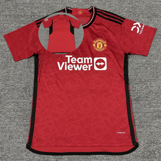 เสื้อกีฬาแขนสั้น ลายทีมชาติฟุตบอล Man U 23 24 ชุดเหย้า สําหรับผู้ชาย ไซซ์ S - 4XL