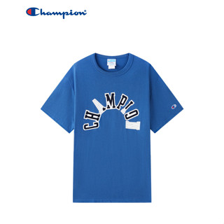 Champion เสื้อยืดแขนสั้น ผ้าฝ้าย พิมพ์ลาย Dopamine สีตัดกัน แฟชั่นสําหรับผู้ชาย และผู้หญิง