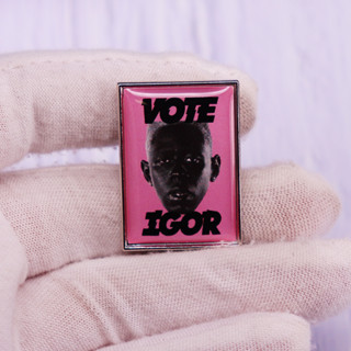 เข็มกลัด Vote Igor Pink Pin Tyler The Creator สไตล์ฮิปฮอป