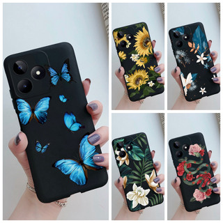 ใหม่ เคสโทรศัพท์มือถือ ซิลิโคนนิ่ม TPU ลายดอกไม้ ผีเสื้อ สําหรับ Realme C53 C53 C 53 2023