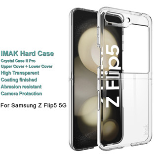 Imak Samsung Galaxy Z Flip 5 5G Clear Case Transparent Crystal Hard Case  Anti Shock On Cover + Lower Lid Wear-Resistant Anti-Fall