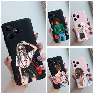 เคสโทรศัพท์มือถือ ซิลิโคนนิ่ม ปิดด้านหลัง แบบบาง ลายเด็กผู้หญิงสวย แฟชั่น สําหรับ Realme Narzo N53 Realme C53