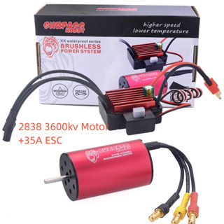 Surpass HOBBY 2838 มอเตอร์ 3600kv และมอเตอร์ไร้แปรงถ่าน ESC 35A กันน้ํา 35A ESC สําหรับรถแข่งบังคับ 1/14 1/16