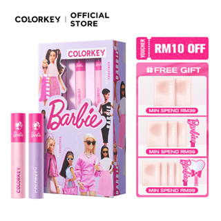 Colorkey X Barbie ชุดลิปสติก ลิปกลอส เนื้อกํามะหยี่ ขนาดเล็ก สําหรับตุ๊กตาบาร์บี้