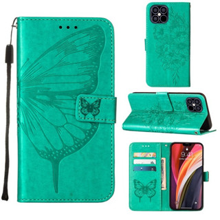 เคสโทรศัพท์หนัง PU ฝาพับ ลายผีเสื้อนูน พร้อมช่องใส่บัตร สําหรับ LG Velvet 2 Pro