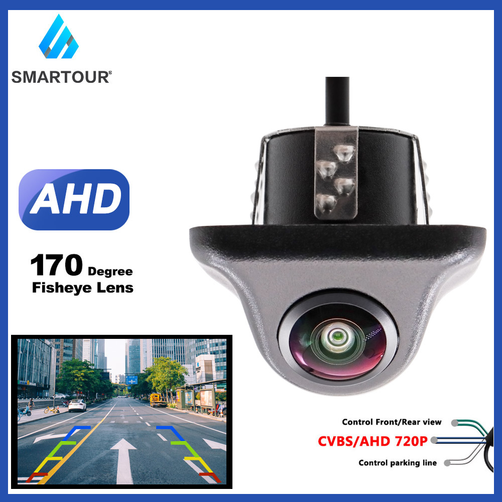 Smartour Fishye กล้องมองหลังรถยนต์ AHD 1280x720P 170 องศา Full HD มองเห็นกลางคืน CCD