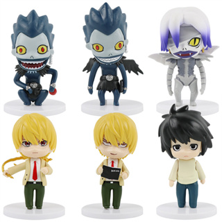 โมเดลฟิกเกอร์ PVC อนิเมะ Death Note Yagami Light L Lawliet Killer Ryuuku Rem Q Version ขนาด 9-10 ซม. 6 ชิ้น ต่อชุด