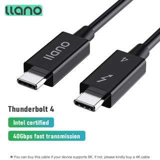 Llano สายเคเบิลชาร์จเร็ว 5A 100W 8K 60Hz 40Gbps Type C สองทาง